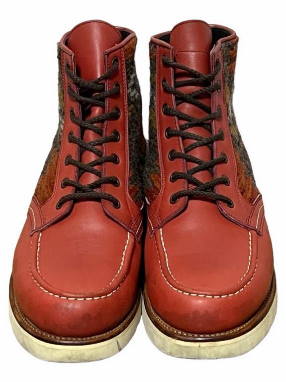 [ beautiful goods ]WOOLRICH Woolrich fabric USA made race up boots Work boots collaboration goods red tea red Brown 9.5/27.5 standard 