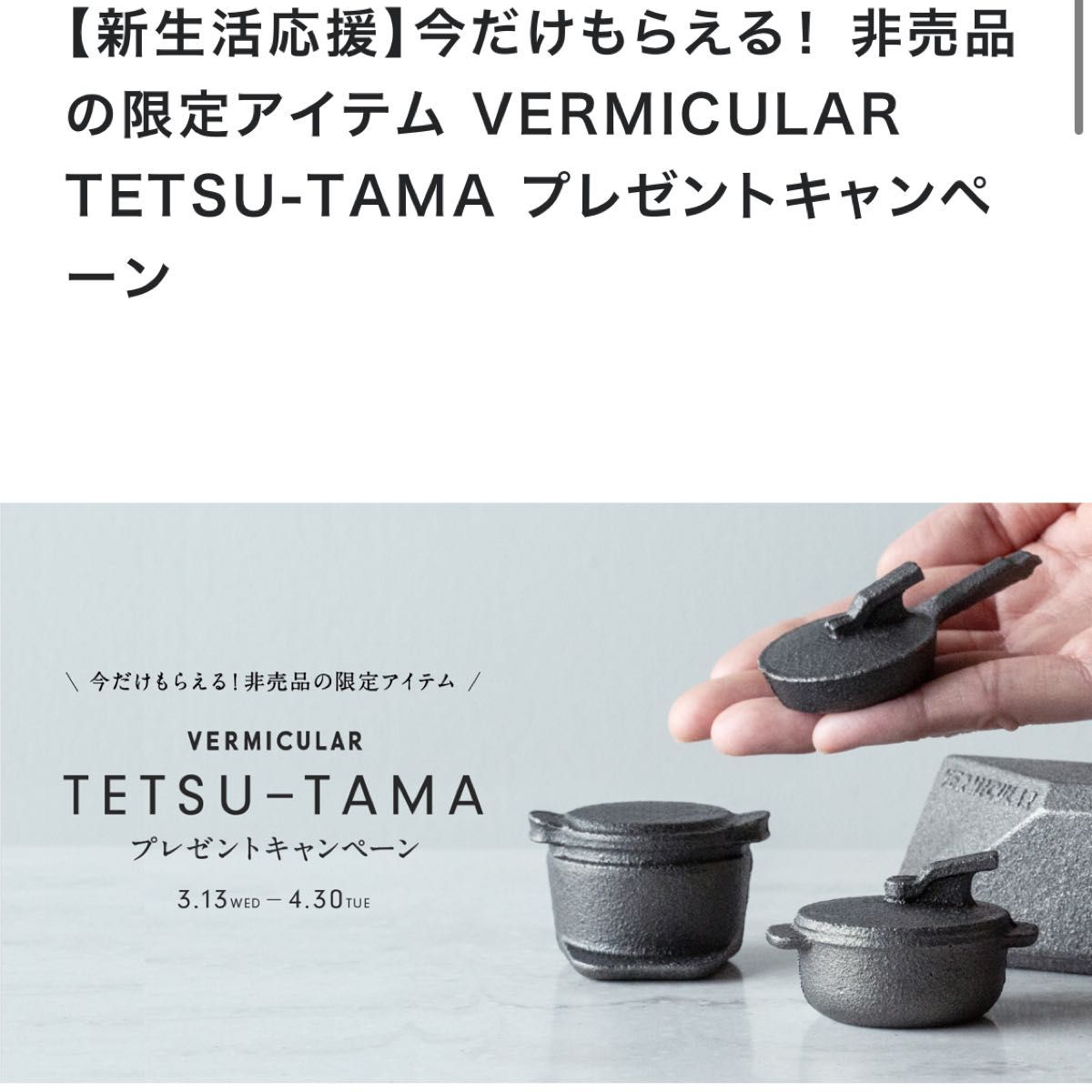 VERMICULAR TETSU-TAMA  バーミキュラ　鉄玉　非売品