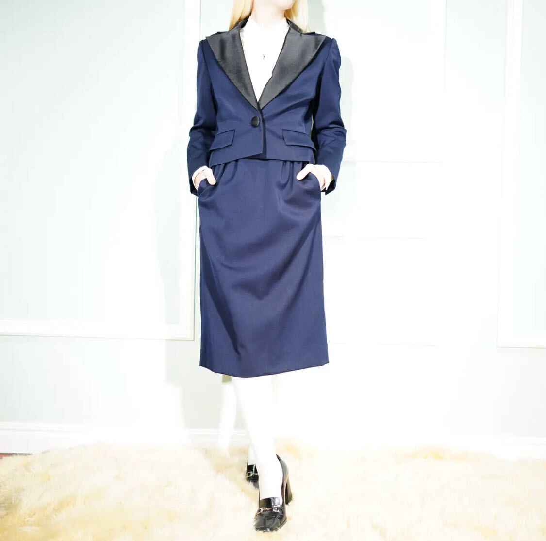 Christian Dior SHORT LENGTH JACKET SET UP SUIT MADE IN FRANCE/クリスチャンディオールショート丈ジャケットセットアップスーツ