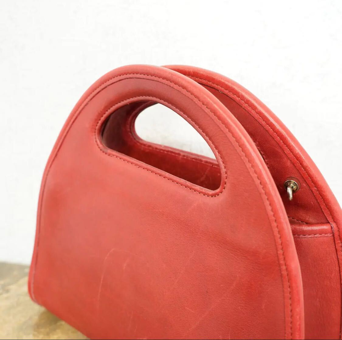 OLD COACH HALF MOON LEATHER 2WAY SHOULDER BAG MADE IN USA/オールドコーチハーフムーン型レザー2wayショルダーバッグ_画像7