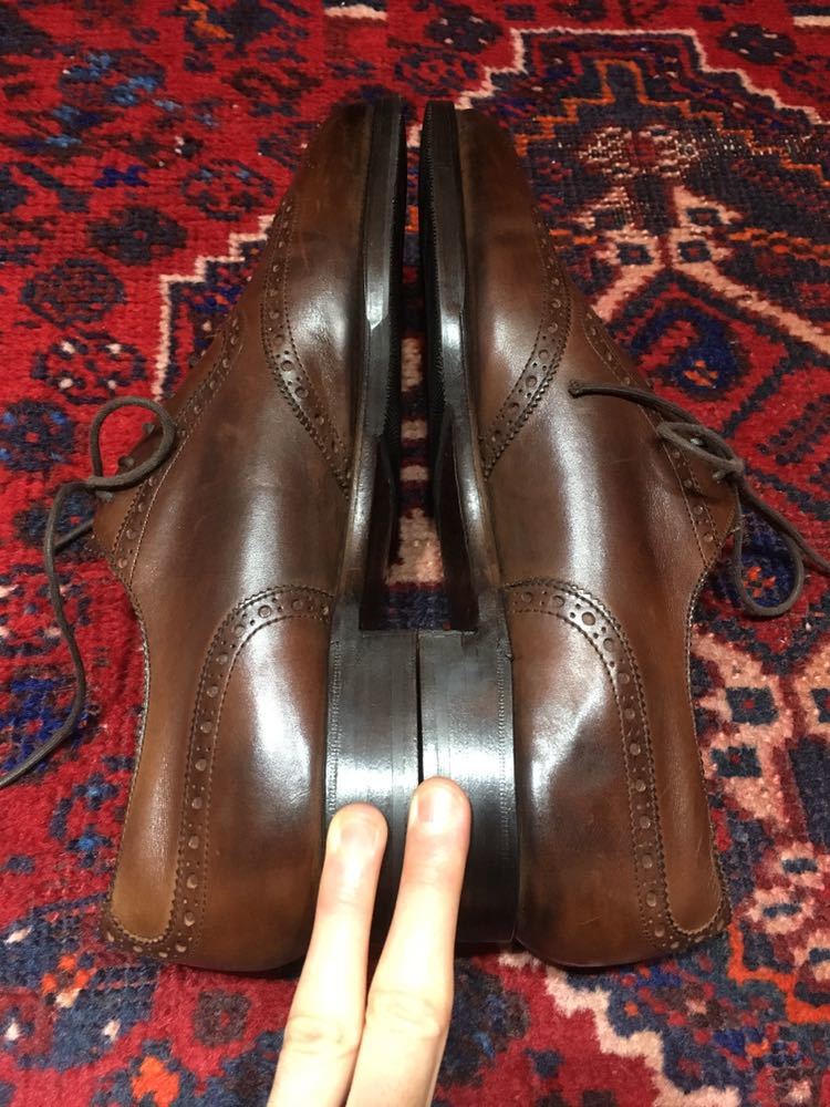 OLD EDWARD GREEN LEATHER WING TIP MADE IN ENGLAND/オールドエドワードグリーンウィングチップシューズ 6 1/2 D