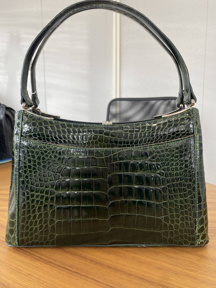  подлинный товар крокодил ручная сумочка долгое время наличие выставленный товар не использовался товар ценный товар JRA сделано в Японии 