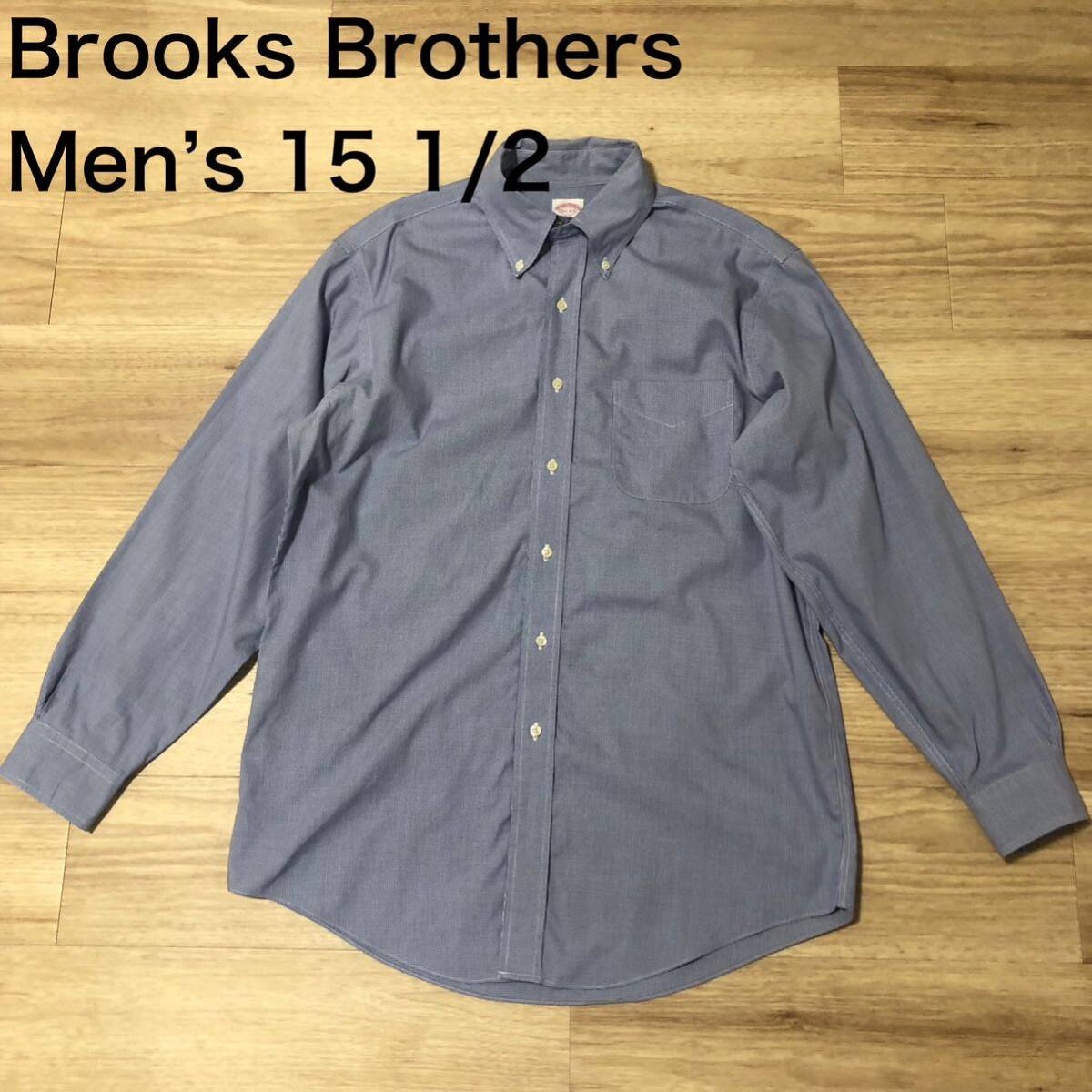 【送料無料】Brooks Brothers 長袖シャツ青　メンズ15 1/2サイズ　ブルックスブラザーズワイシャツ_画像1