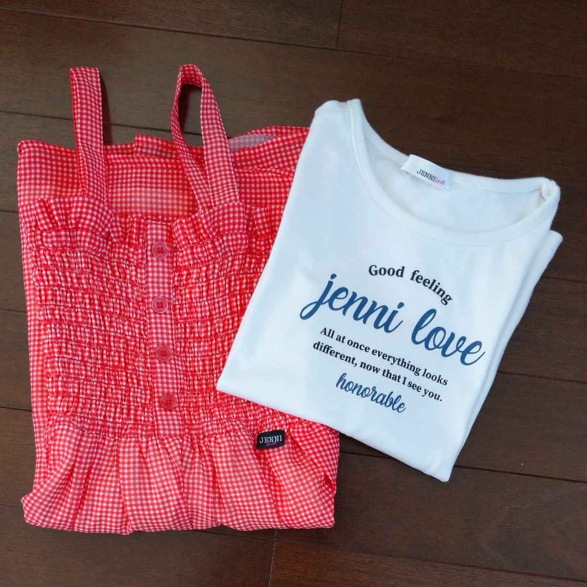 専用　ＪＥＮＮＩｌｏｖｅ　ジェニィラブ　チェックキャミワンピ＆Ｔシャツ　他ワンピース２点　１３０