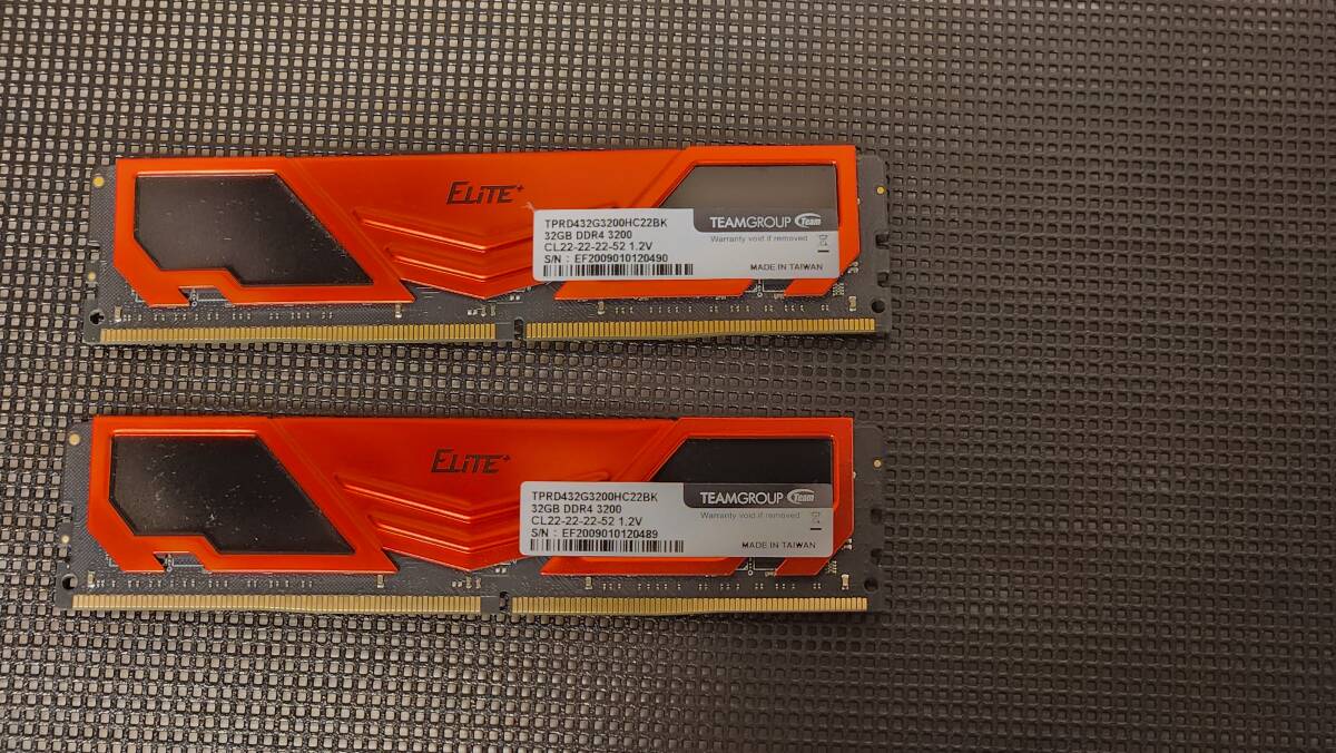 Team DDR4 3200Mhz PC4-25600 32GBx2枚（64GBkit） デスクトップ用メモリ Elite Plus シリーズの画像2