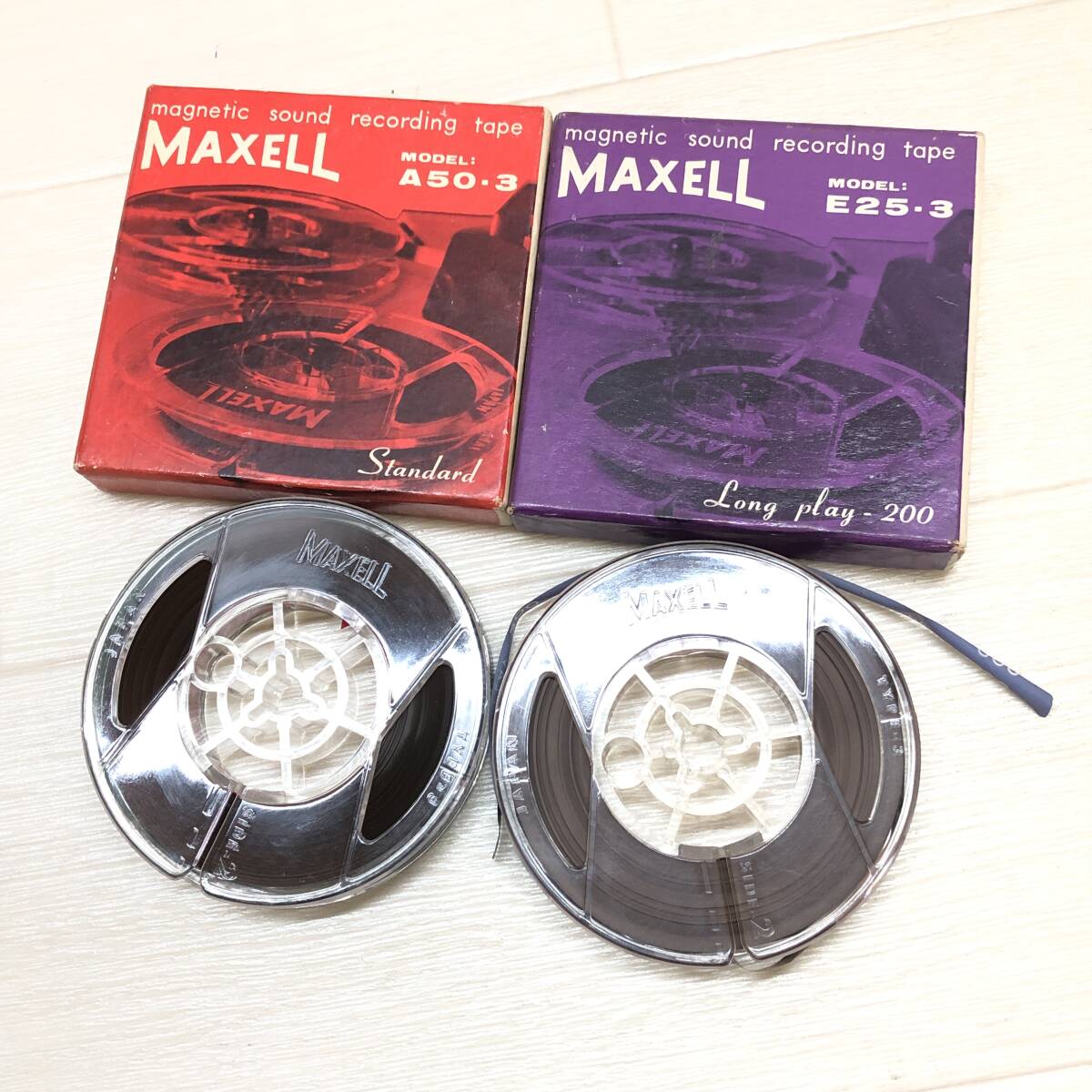 ♪MAXELL マクセル 録音テープ オープンリールテープ 4点セット A50-3 E25-3 動作未確認 現状品♪K23000の画像5