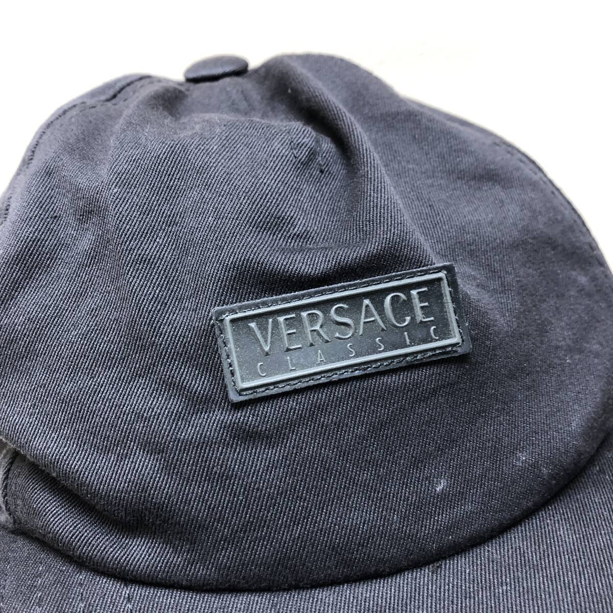 △ VERSACE CLASSIC ヴェルサーチ ロゴキャップ サイズXL ブラック メンズ レディース 帽子 ファッション小物 USED品△Ｇ72836_画像3