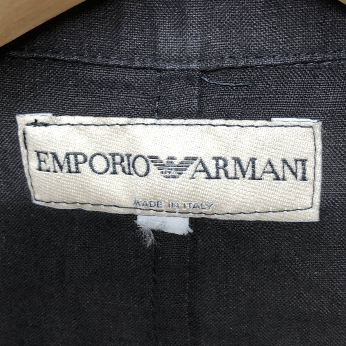 △ EMPORIO ARMANI アルマーニ ジャケット 薄手 ブラック 黒 シンプル アウター レディース USED品 △C72892の画像7