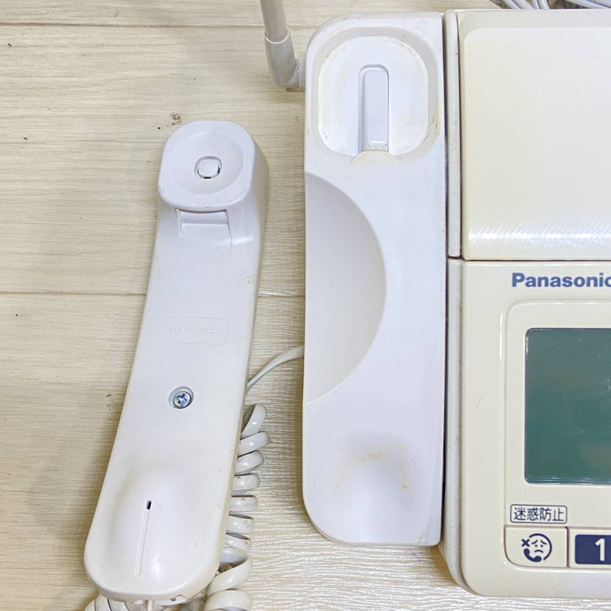 ΣPanasonicパナソニック KX-PZ200-W 電話機 親機 FAX 家電 固定電話 TEL TELEPHONE ホワイト系 通電確認済 長期保管 現状品ΣC52531の画像4