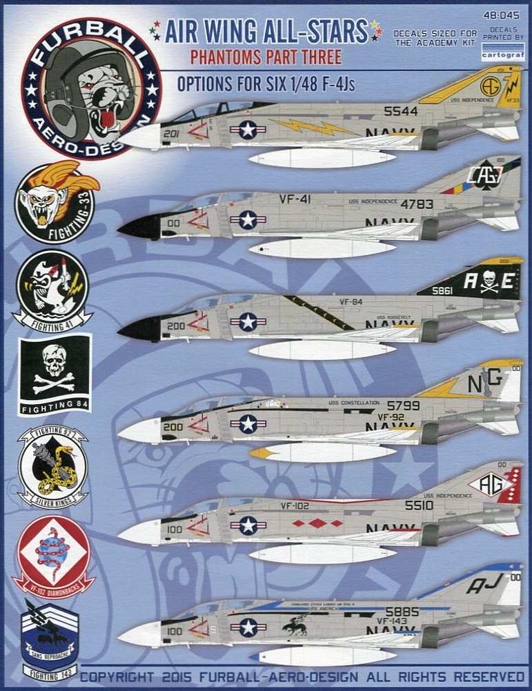 1/48 ファーボールデカール F-4J ファントムⅡのCAG機 (3)の画像1