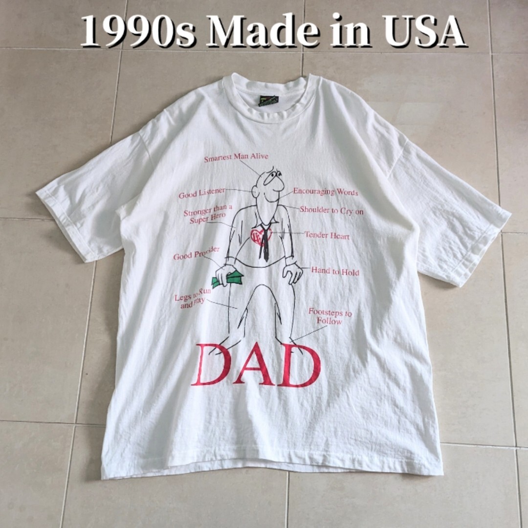 90s USA製 DAD プリント　Tシャツ　シングルステッチ　XL ヴィンテージ
