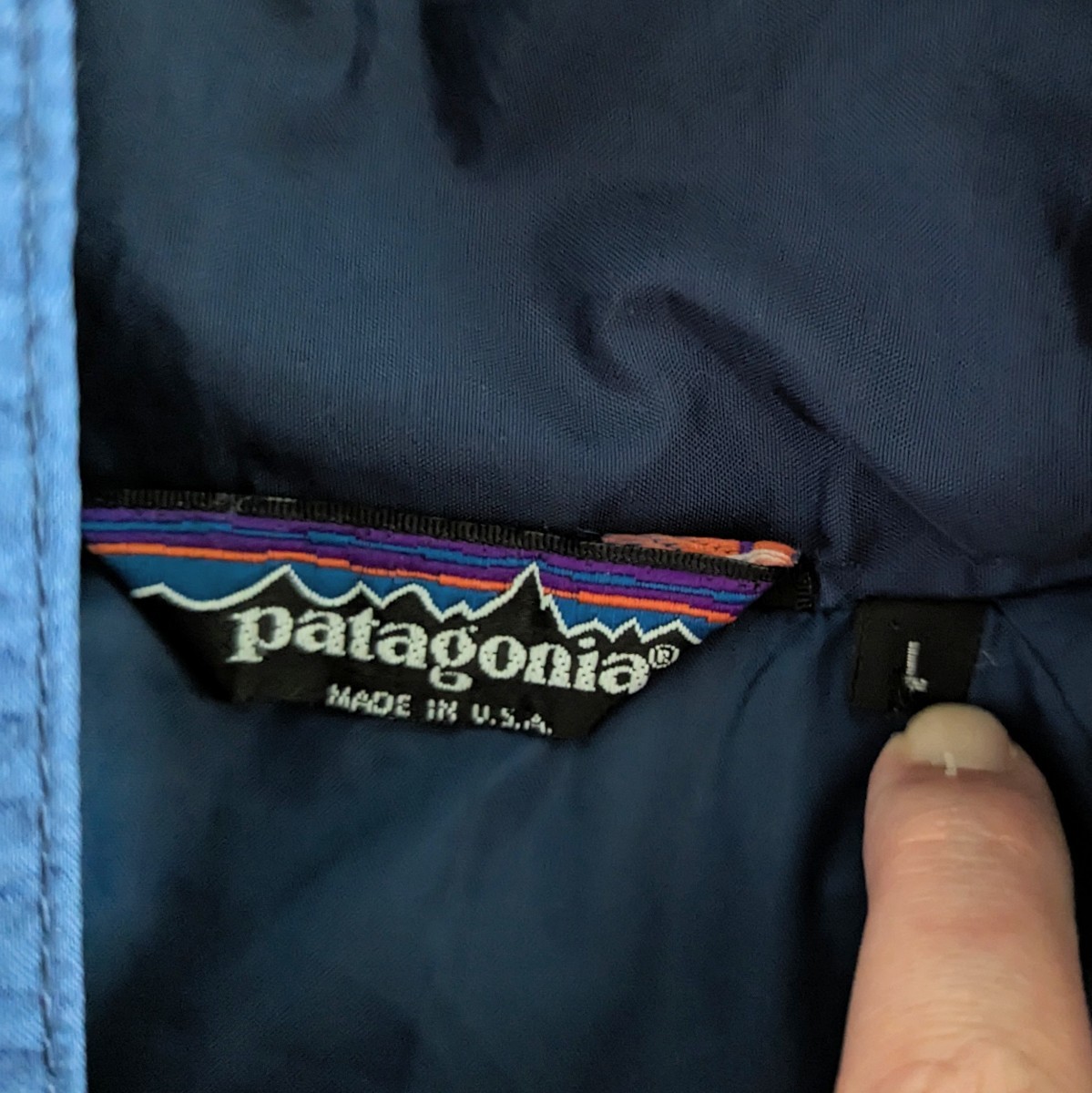 USA製 Patagonia　パタゴニア　ハーフジップ　アノラックジャケット　ネイビー　L　ジャケット　SST 　ヌエボレンジ　ナイロンジャケット_画像4