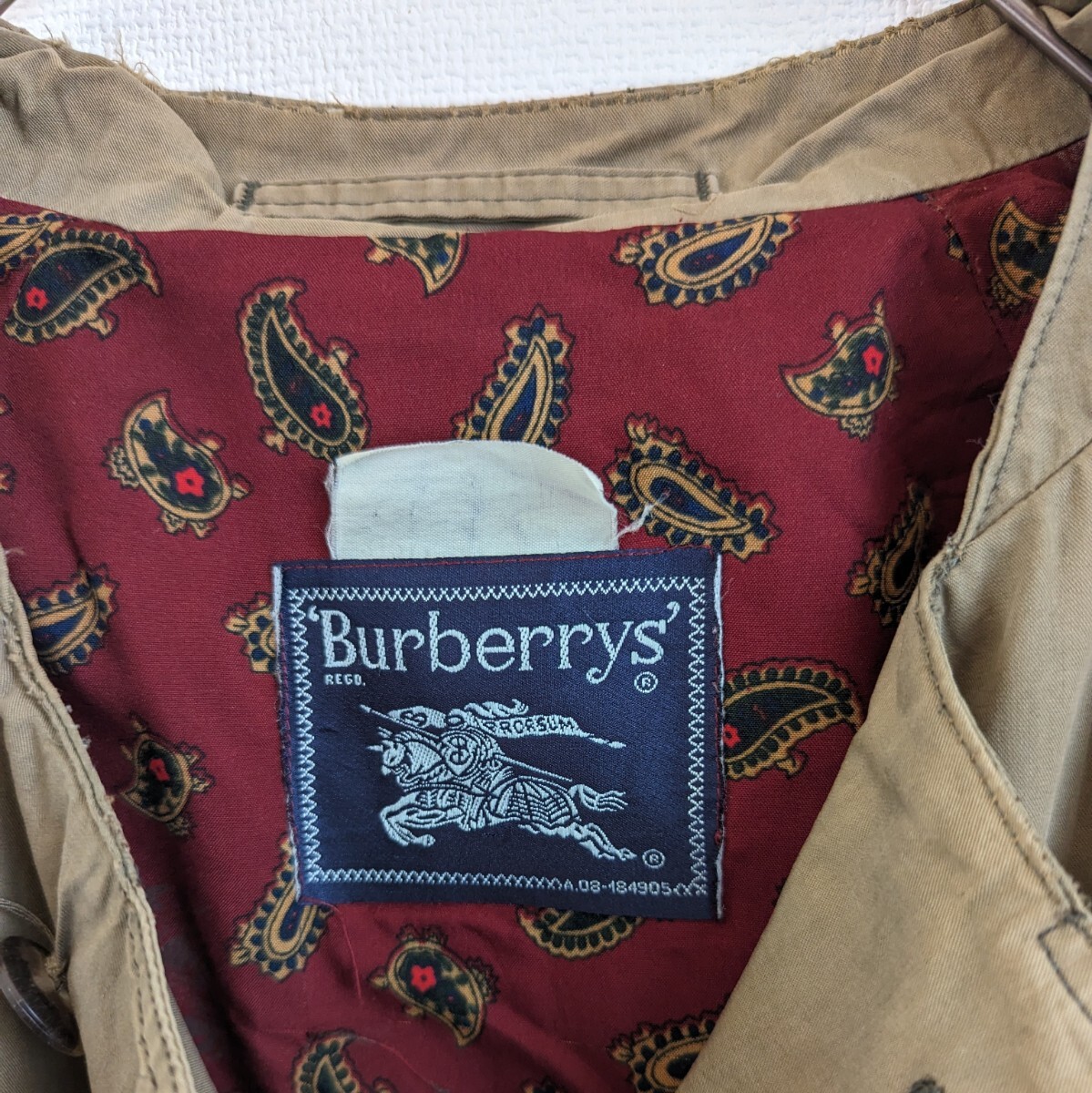 60s 70s カスタム　スペイン製　BURBERRY　バーバリー　ハンティング　ノーカラー　コート　ライディングコート_画像2