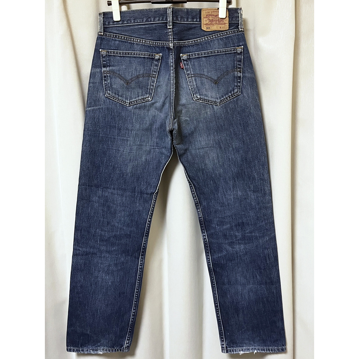 W33 ユーロリーバイス Levis 501 デニムパンツ トルコ製 ジーンズ ヨーロッパ ビンテージ 00s ヒゲ リペア T01 501XX レア EURO TURKEY 247_画像2