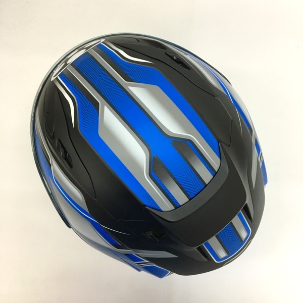 OGK KABUTO KAMUI3 ACCEL フルフェイスヘルメット 外装美品 内装洗濯済 オートバイ Mサイズ ブルー/ブラック カブト バイク用品 N18787H●の画像7