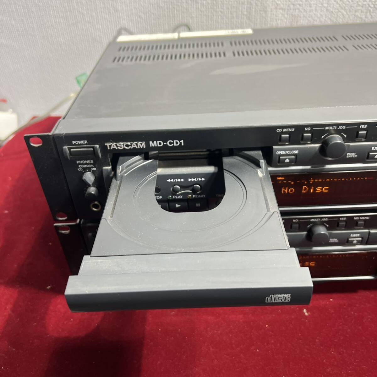 f277 278 TASCAM MD-CD1 business use CD player MD recorder Junk 2 pcs. set 