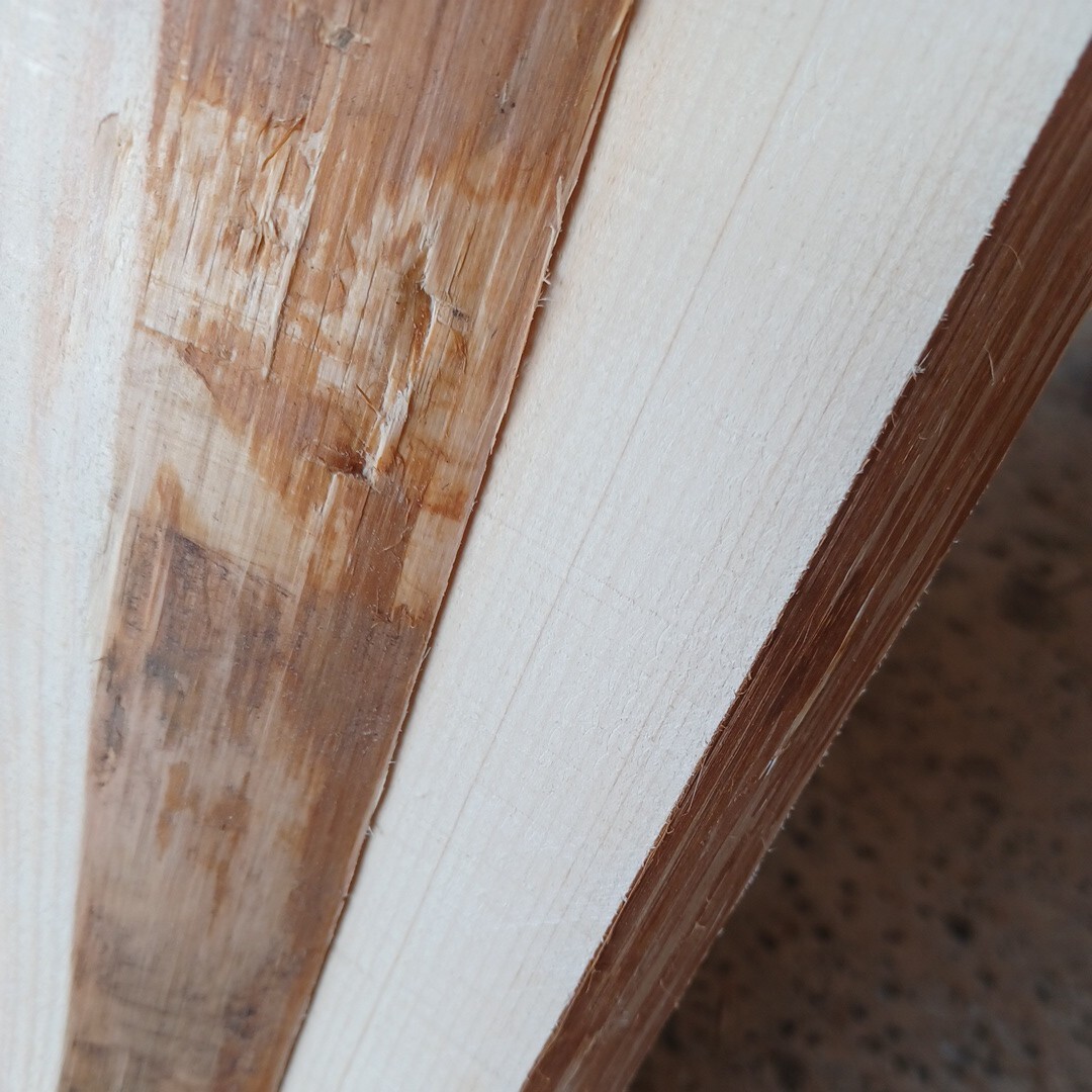C-1700 　国産ひのき　耳付節板　2枚セット　テーブル　棚板　看板　一枚板　無垢材　桧　檜　DIY_画像9