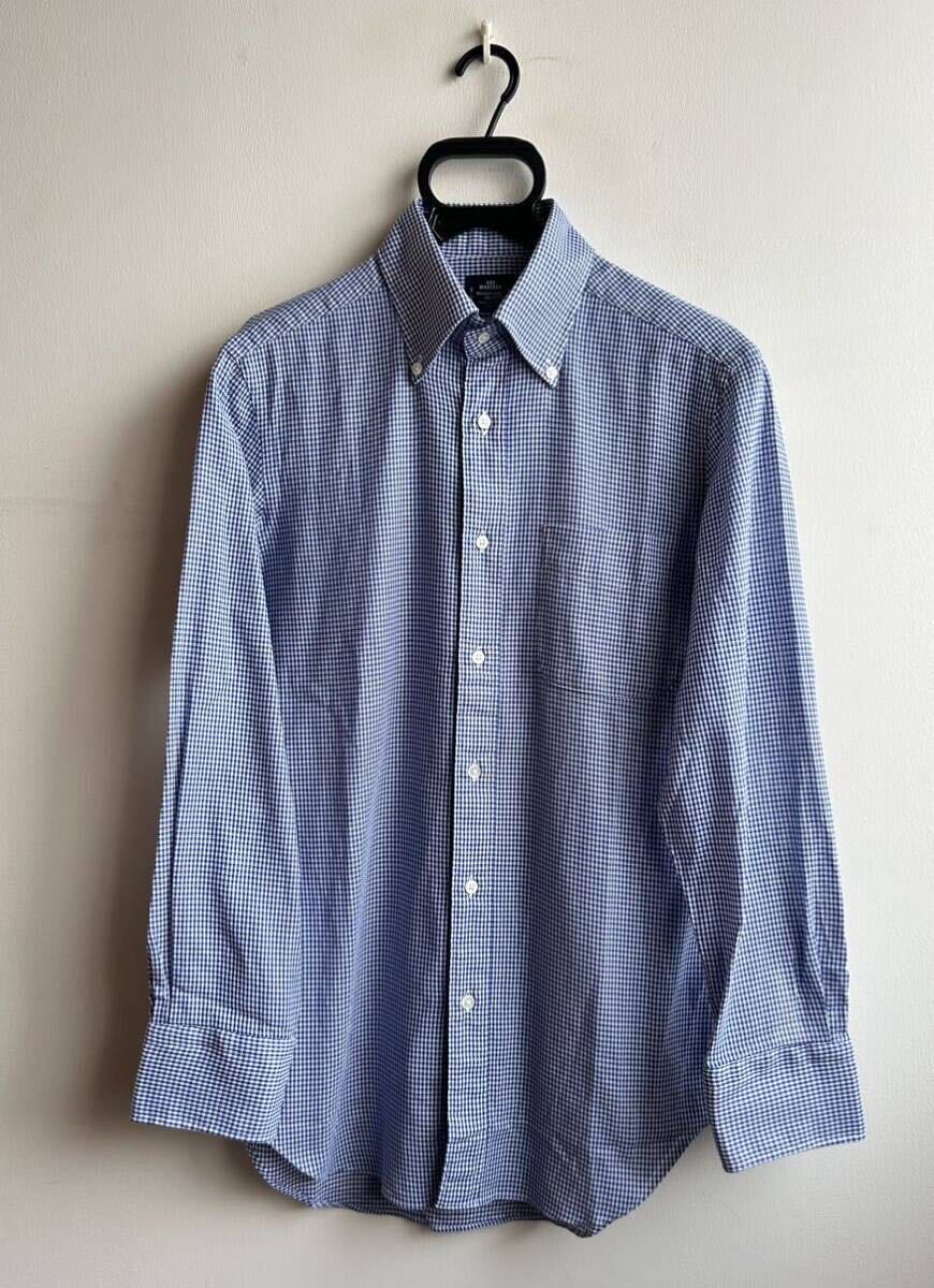 【極美品】Maker's Shirt 鎌倉 シャツ メンズ 38-79 チェック 白×青 400 MADISON LENO CLOTH ボタンダウン 日本製 鎌倉シャツ_画像2