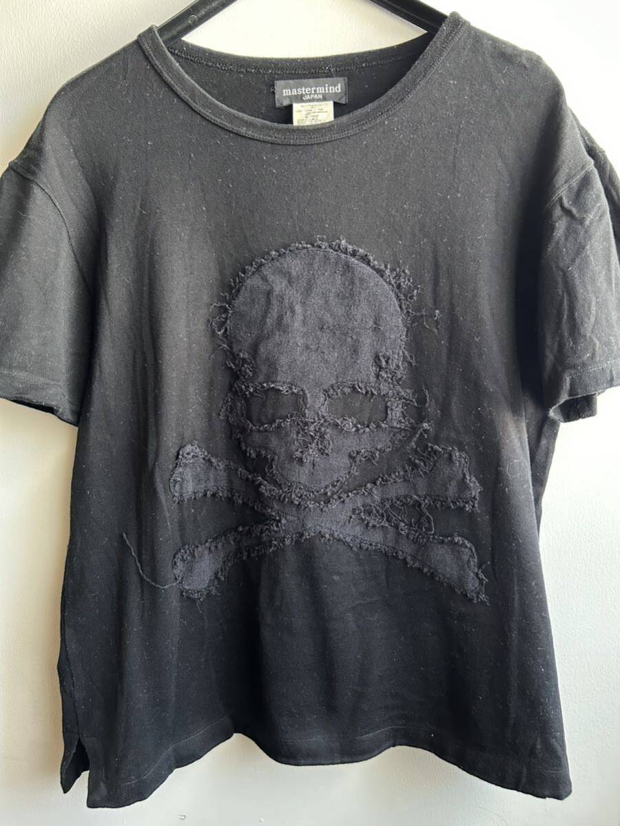 【美品】mastermind JAPAN カットソー Tシャツ メンズ M スカル ブラック 黒 オーガニックコットン100% 日本製 マスターマインド_画像2