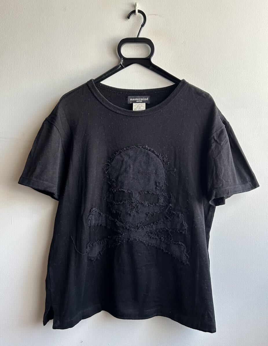【美品】mastermind JAPAN カットソー Tシャツ メンズ M スカル ブラック 黒 オーガニックコットン100% 日本製 マスターマインド_画像1