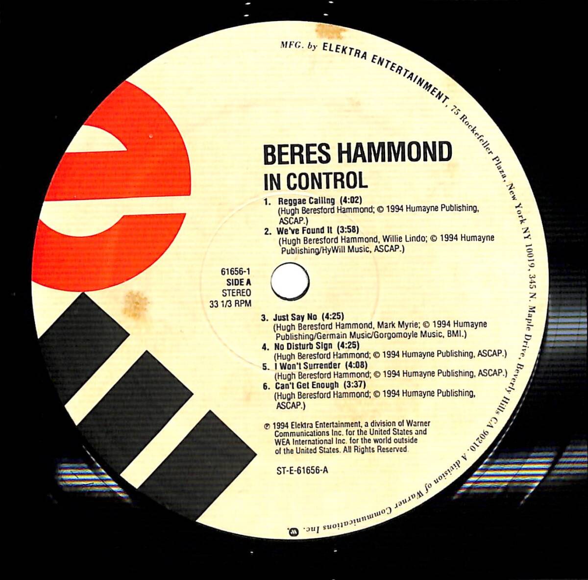 e2247/LP/米/ハイプステッカー付/Beres Hammond/In Controlの画像3