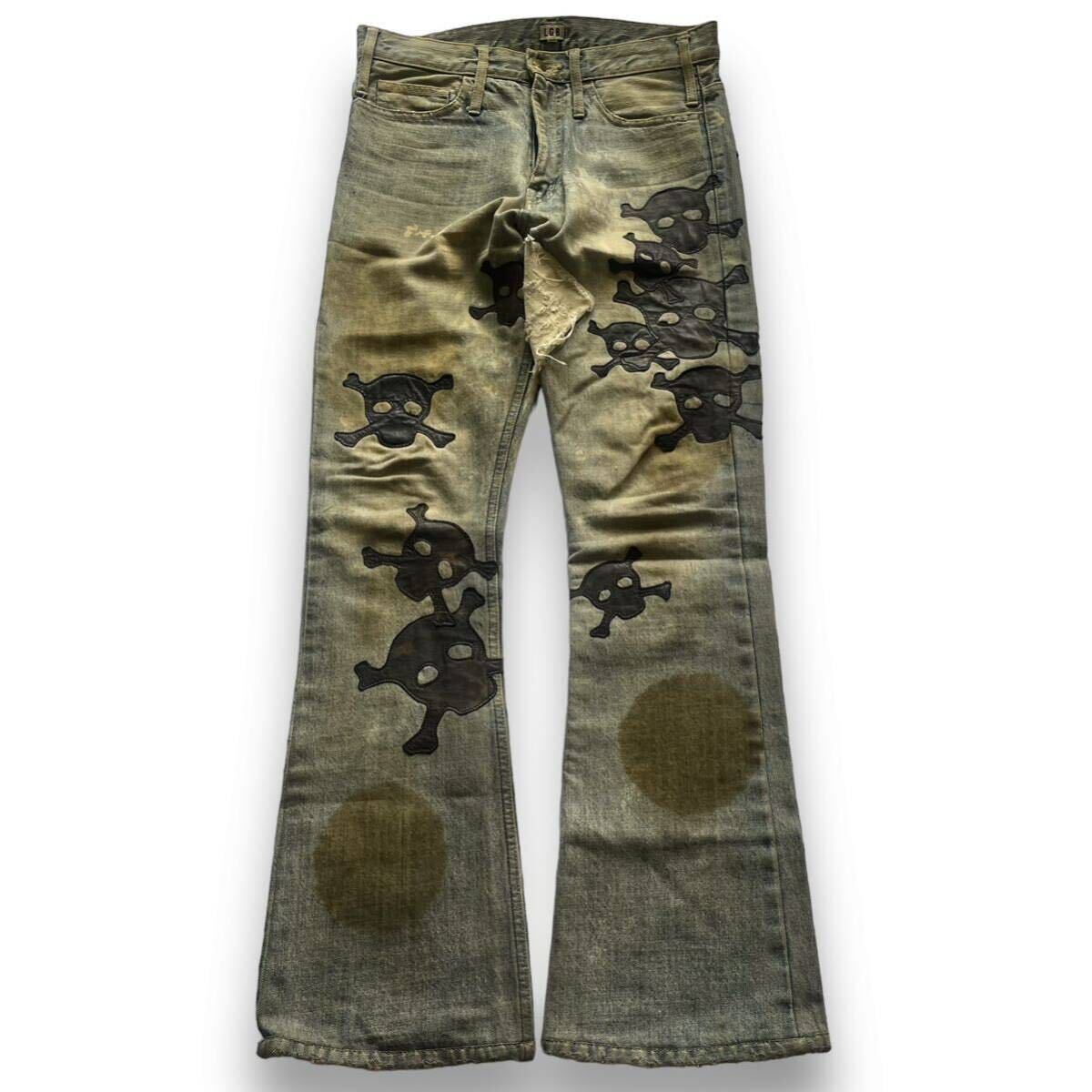 Yahoo!オークション - L.G.B. 'CRAZY WOLF' skull flare denim Yahoo!オークション - L.G.B. 'CRAZY WOLF' skull flare denim