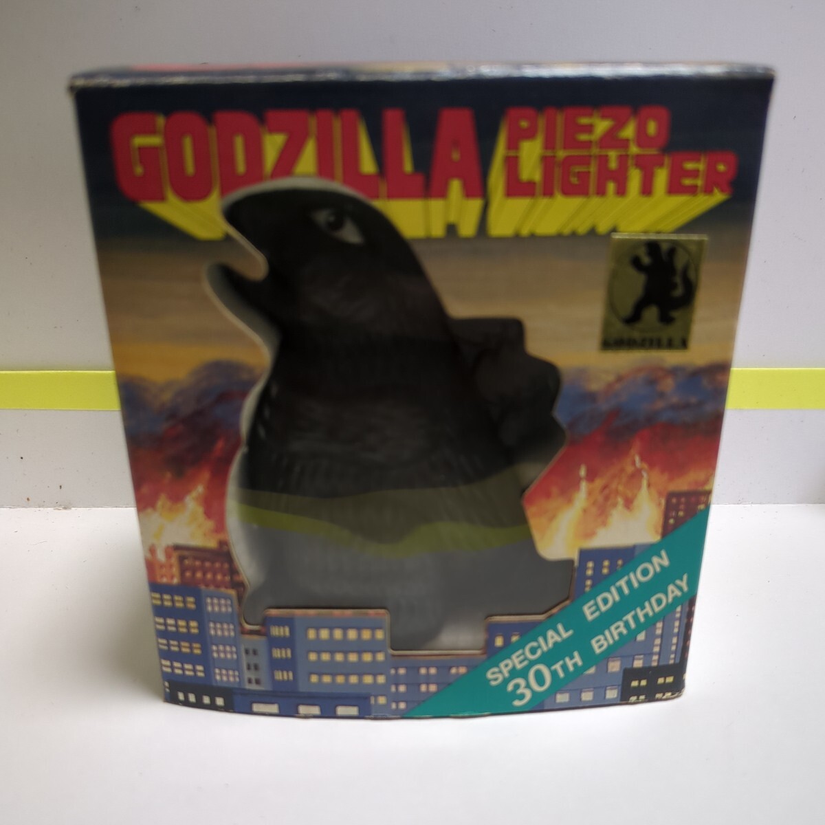 GODZILLA PIEZO LIGHTER ゴジラ 30周年 ライター 未使用品 BEETLAND ＭASUDA ＭETAL PRESS FULL HOUSEの画像1