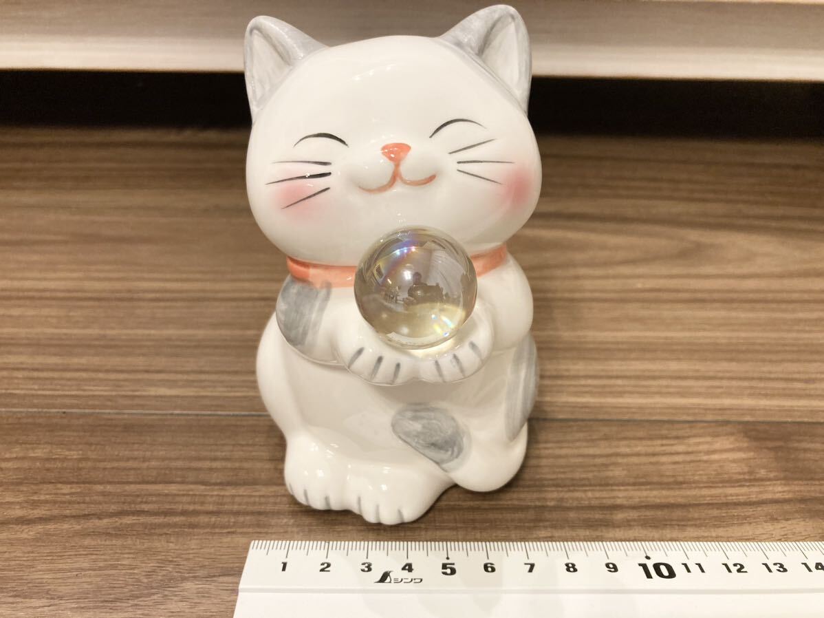 【定形外350円】愛くるしい猫の貯金箱 薄いヒビ有 貯金箱の画像8