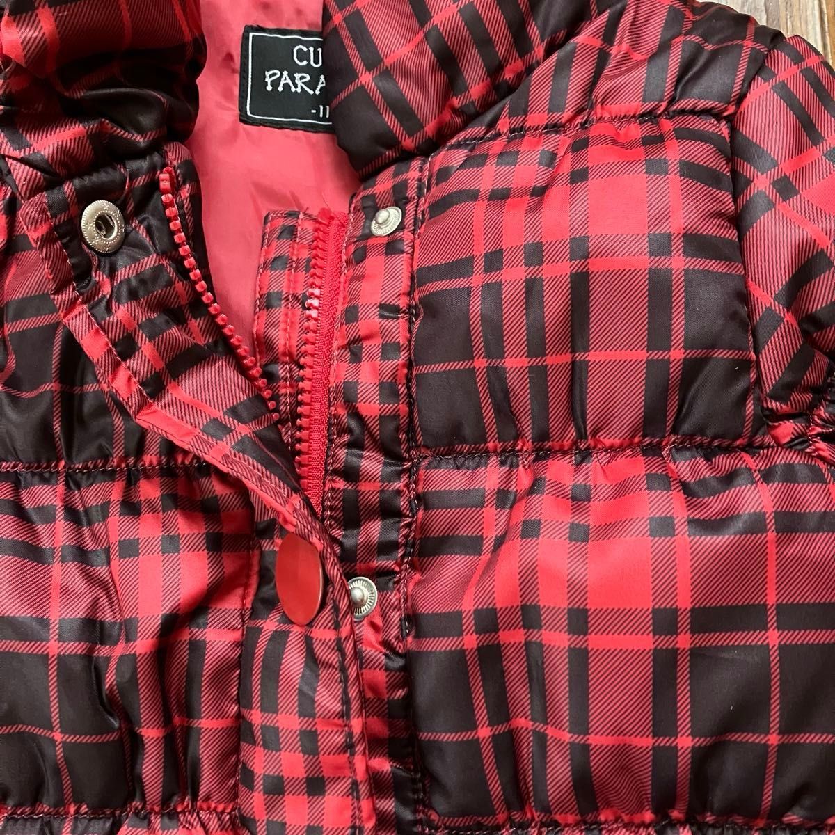 コート 110 新品 女の子 アウター ジャケット 赤×黒　キュートパラダイス