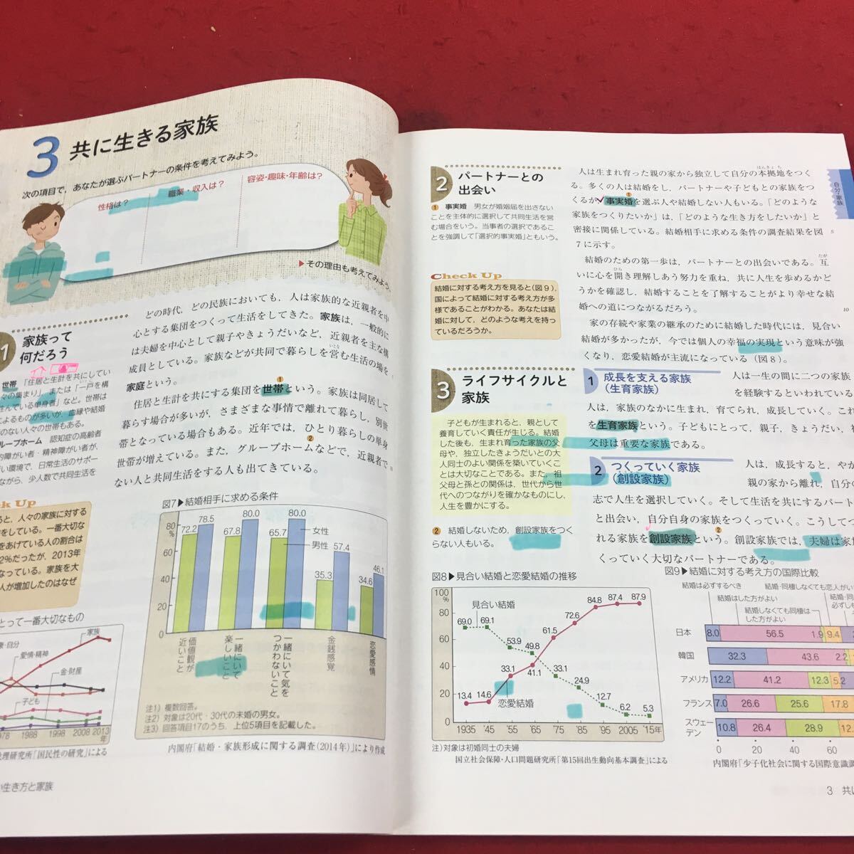 a-604※14 新家庭基礎 パートナーシップでつくる未来 実教出版_書き込み多