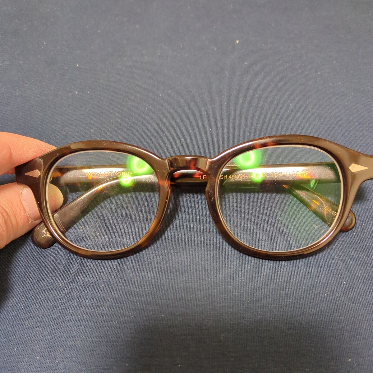 中古　美品　MOSCOT/origimals NYC LEMTOSH 49□24-145　箱・専用メガネケース・メガネ拭き未使用あり_画像1