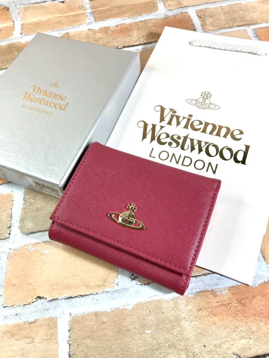 [送料無料]Vivienne Westwood ヴィヴィアンウエストウッド 13vv106 三つ折り財布 ピーチ