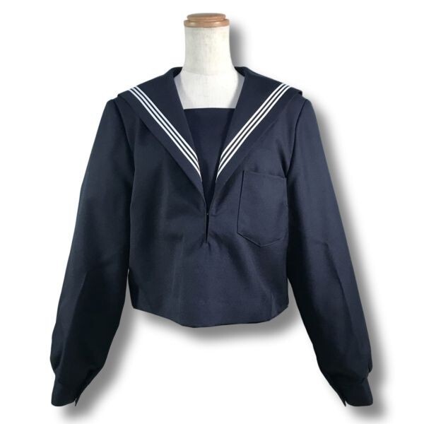 【新品未使用品】セーラー冬服上衣★学生服*横開き*紺襟*ホワイト3ライン*紺色*ネイビーボディ*170*17号(WD17G)_画像2