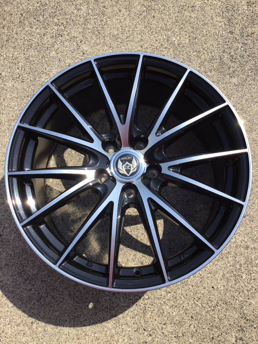 ★ブラックポリッシュ★weds RIZLEY ウェッズ ライツレーアルミホイール18×8J+45 114.3-5H 中古品4本_画像3