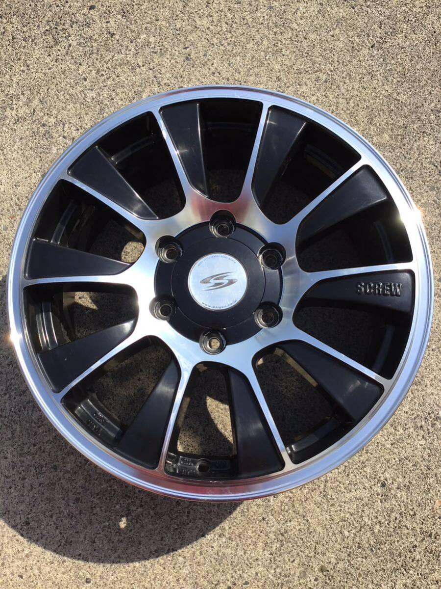 ★ブラックポリッシュ★5ZIGEN SCREW 17×6.5J+38 139.7-6H 中古品4本　200径ハイエース_画像2