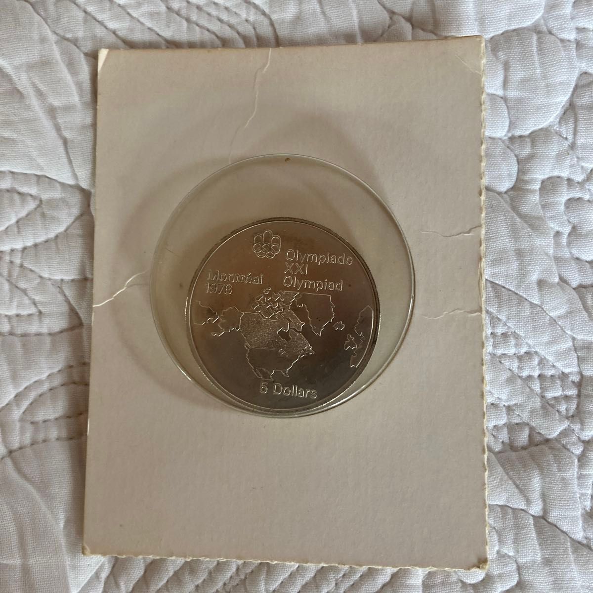 未使用　モントリオールオリンピック記念メダル　５ドル　銀貨