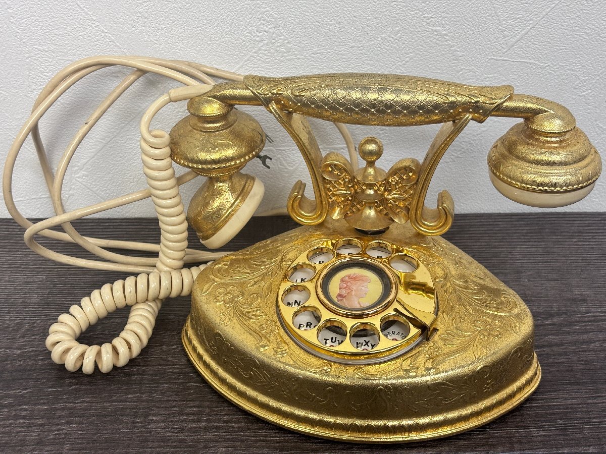  antique *TAKARA IHAG Vintage dial type telephone brass Europe manner Y type terminal low Z type *H0190