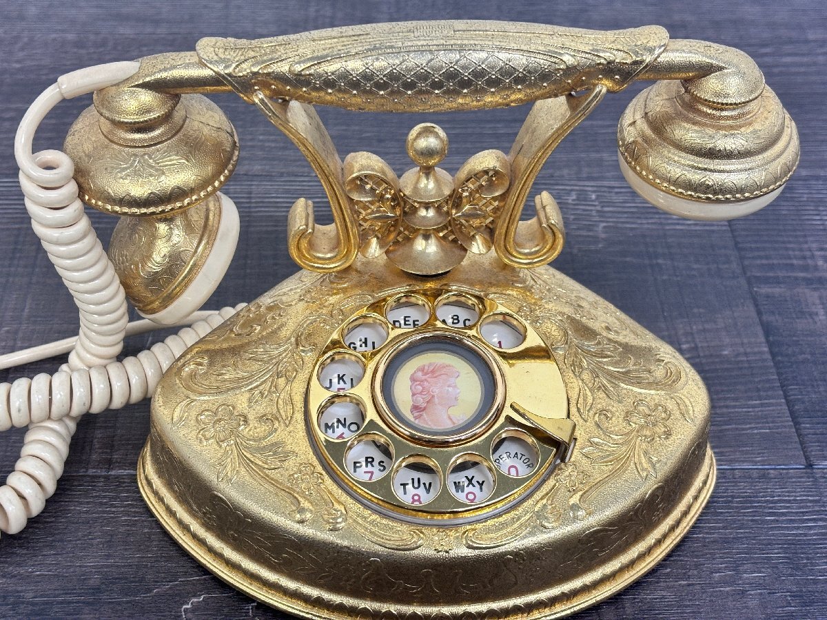  antique *TAKARA IHAG Vintage dial type telephone brass Europe manner Y type terminal low Z type *H0190