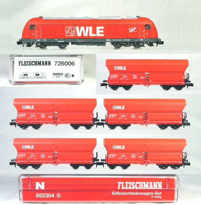 FLEISCHNMANN FL #726006 + #852304 ＷＬＥ ／ ヴェストファリシュランド鉄道 ホッパー貨物列車セット　● 特価 ●