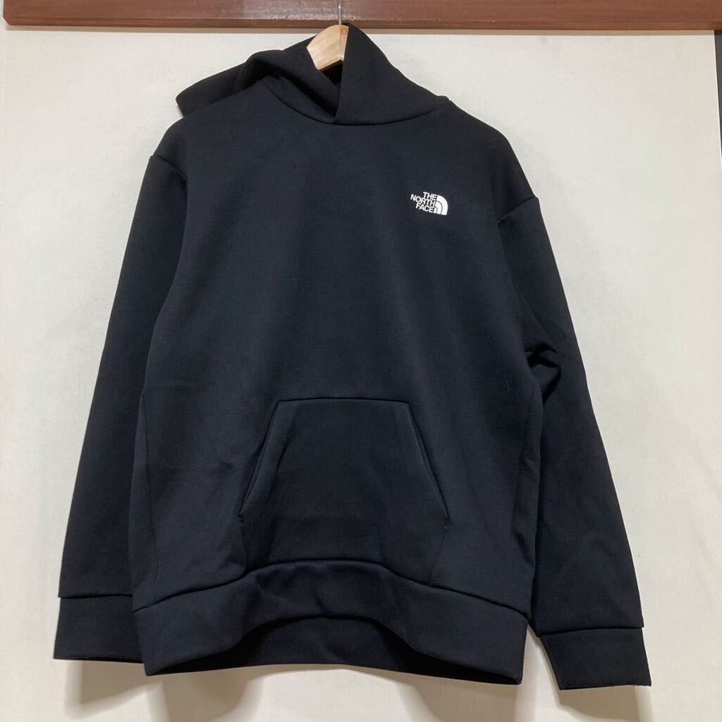 す1332 THE NORTH FACE ノースフェイス NT12286 ジャージパーカー HOODIE フーディ L 3Dロゴプリント ブラック _画像1