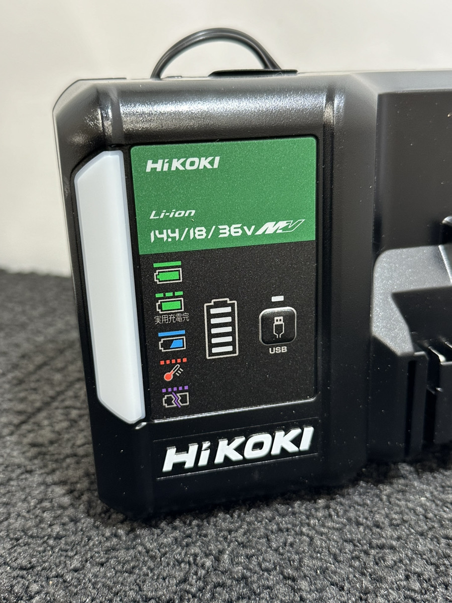 ●HiKOKI ハイコーキ MULTI VOLT マルチボルト 急速充電器 UC18YDL2 電動工具 冷却機能付 14.4V 18V 36V USB端子付 未使用保管品●_画像4