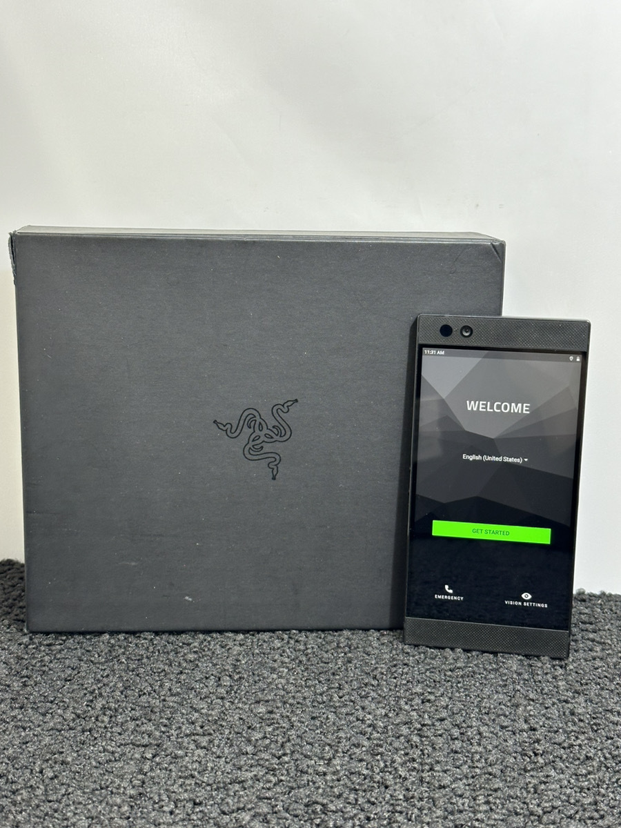 ●RAZER レーザー 携帯電話 Razer Phone レーザーフォン 64GB ブラック RZ35-0215 スマホ 元箱/付属品有り 不具合？ ジャンク扱い品●_画像1