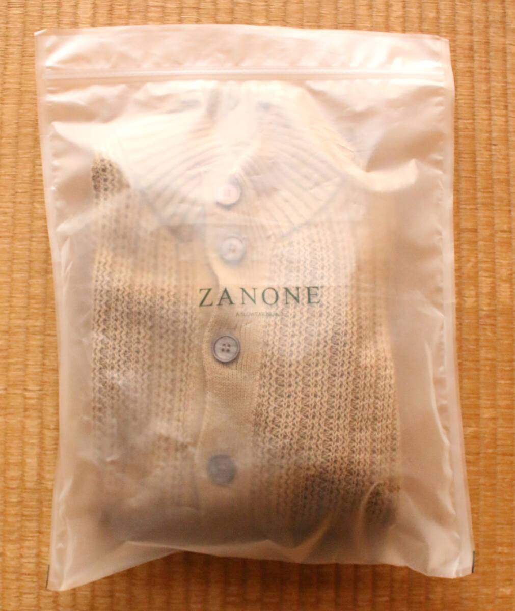  unused Italy ZANONE The no-ne.. collar type knitted CHIOTOkyo-tolinen* cotton 46 beige price 84,700 jpy domestic regular imported goods 