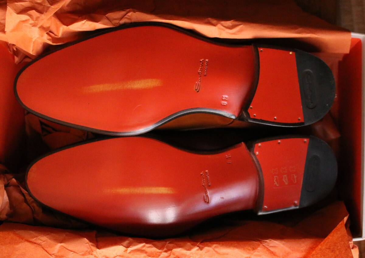 未使用 SANTONI サントーニ ダブルバックル（ダブルモンク）ブラウン サイズ6.5（25相当） ボロネーゼ式グッドイヤー製法_画像8