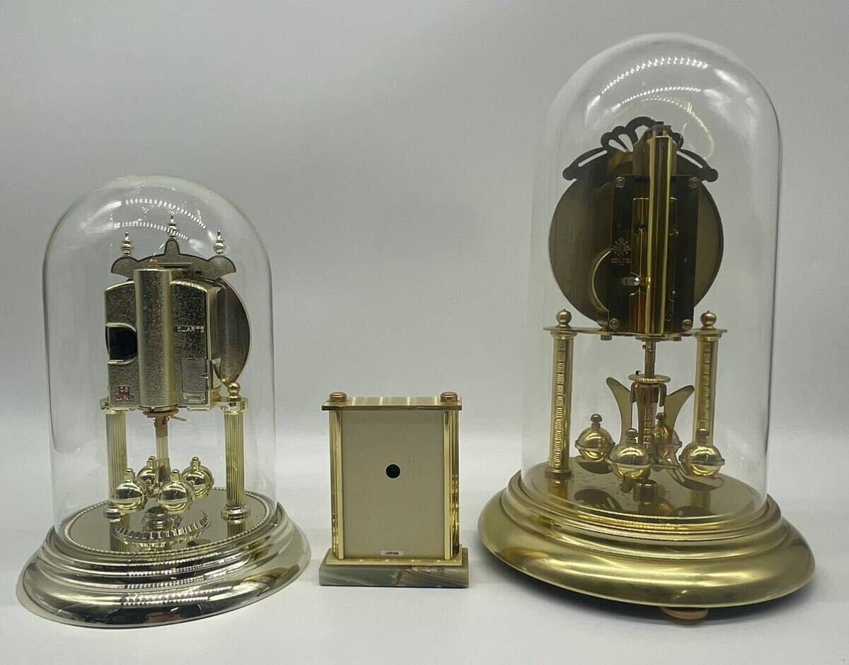 【い-3-55-100】MASTER QUARTZ 回転振り子時計 3個 まとめ 置時計 ガラスドーム 昭和レトロ SEIKO アンティーク 中古品の画像5