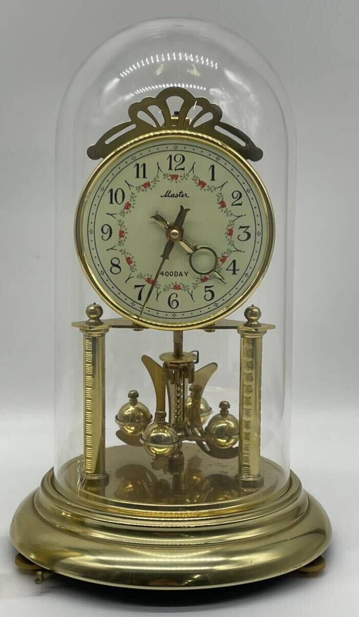 【い-3-55-100】MASTER QUARTZ 回転振り子時計 3個 まとめ 置時計 ガラスドーム 昭和レトロ SEIKO アンティーク 中古品の画像4