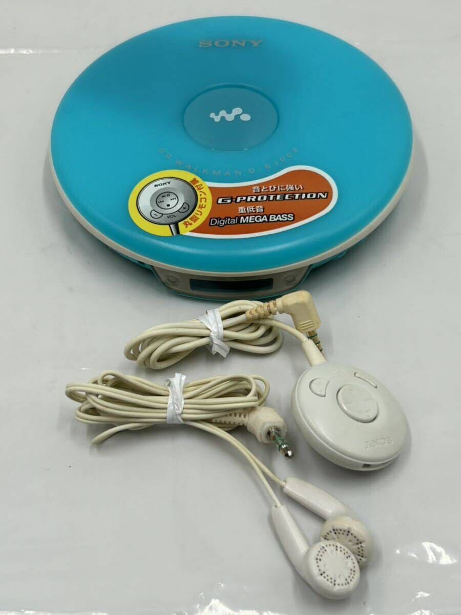 【た-3-119】100円スタート SONY ソニー WALKMAN D-EJ002 CDウォークマン 動作品 丸型リモコン付き の画像1