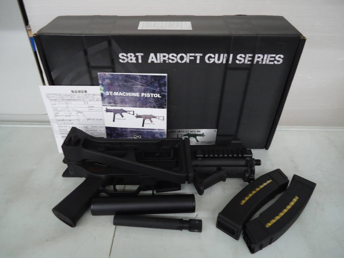 O6825O 送料無料！ S&T UMP9 G3 AEG 電動ガン 中古品/動作OK/現状品/マズル先端欠品/箱ダメージ有/傷や汚れ等の中古感有の画像1