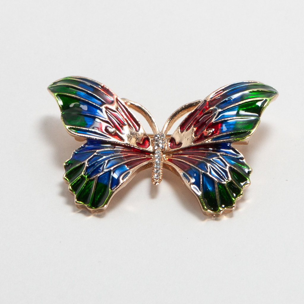 艶やかな蝶のブローチ　バタフライ　合金　エキゾチック　 新品_画像7