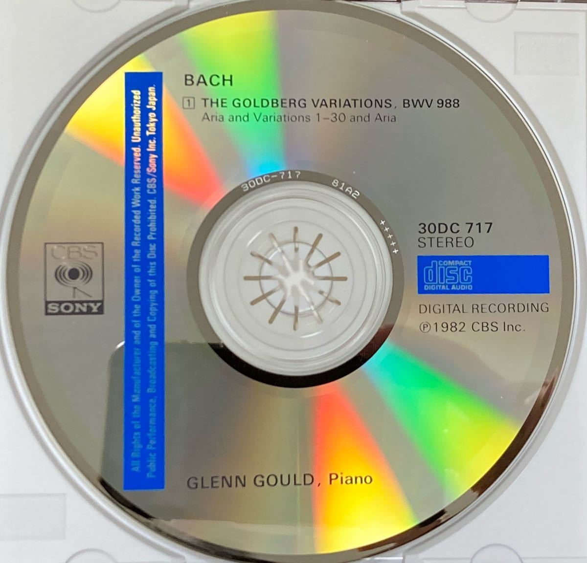 程度良好！ 86年盤 箱帯付 グレン・グールド Glenn Gould Bach The Goldberg Variations ゴールドベルク変奏曲 CBS/SONY 30DC717_画像5